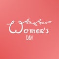 Woman s Day text card invitation, template. Vector illustration EPS 10. Royalty Free Stock Photo