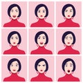 Different emotions and feelings. Set of face Royalty Free Stock Photo