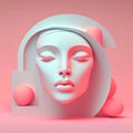 Woman\'s Face Sculpture Design. Generative AI.