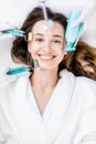 Woman`s facial treatment Royalty Free Stock Photo