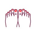 Woman s feet color line icon. Pedicure procedure. Nail service. Beauty industry. Pictogram for web page, promo