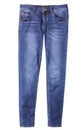 Woman`s female blue jeans isolated.