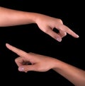 Woman's finger pointing or touching