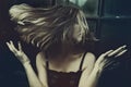 Woman's Hair in a Swirling Wind Royalty Free Stock Photo