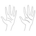 Woman`s hand gestures. One line drawing illustration. Grace and mannerism