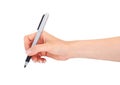 Woman's hand holding a pen Royalty Free Stock Photo