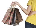 Woman's hand holding shopping bag Royalty Free Stock Photo