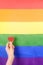 Heart, Valentine, Hand, LGBT flag