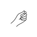 Woman`s hand icon line. Vector Illustration of female hands of different gestures. Lineart in a trendy minimalist style Royalty Free Stock Photo