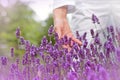 Woman's hand in lavender