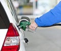 WomanÃ¢â¬â¢s Hand Pumping Gasoline