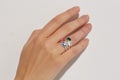 A woman`s hand with a rings. Royalty Free Stock Photo