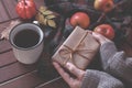 Woman`s hands holding a gift Royalty Free Stock Photo