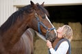 Woman's and Horse's Faces Together