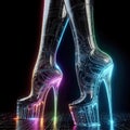 Woman's Legs in High Heels Conceptual Illustration