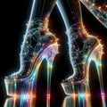 Woman's Legs in High Heels Conceptual Illustration