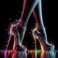 Woman's Legs in High Heels Conceptual Illustration