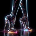 Woman's Legs in High Heels Conceptual Illustration