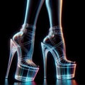 Woman's Legs in High Heels Conceptual Illustration