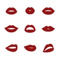 Woman`s lip icons Royalty Free Stock Photo