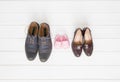 Woman`s, man`s, and children shoes Royalty Free Stock Photo