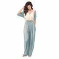 Elegant Woman In Realistic Pajamas: Gongbi Style With Fluid Poses
