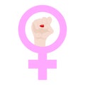 Woman`s Resist Symbol isolated on white background. Female Symbol. Girl Power. Feminism concept. Vector illustration.