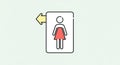 Woman\'s Restroom Sign with Arrow Royalty Free Stock Photo
