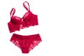 Woman`s sexual red lingerie isolated on white background Royalty Free Stock Photo