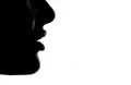 Woman`s Silhouette of Nose and Lips in Profile Royalty Free Stock Photo