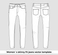 Woman`s Skinny fit jeans template