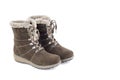 Woman's suede winter boots Royalty Free Stock Photo