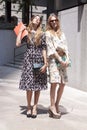 A woman`s summer outfit during New York Fashion Week