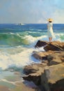 A Woman\'s View of Life: White Dress, Hat, Standing Rock, Ocean, Oil Flow, Time, Landscapes, Joy, Far Away