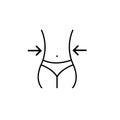 Woman`s waist vector icon. weight loss illustration symbol, waistline logo.