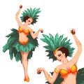 Woman samba dancer. Rio carnival. Vector illustration Royalty Free Stock Photo