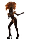 Woman samba dancer silhouette Royalty Free Stock Photo