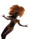 Woman samba dancer silhouette Royalty Free Stock Photo