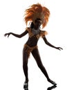 Woman samba dancer silhouette Royalty Free Stock Photo