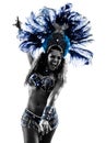 Woman samba dancer silhouette Royalty Free Stock Photo