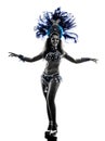 Woman samba dancer silhouette Royalty Free Stock Photo