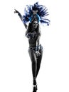 Woman samba dancer silhouette Royalty Free Stock Photo