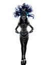 Woman samba dancer silhouette Royalty Free Stock Photo