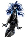 Woman samba dancer silhouette Royalty Free Stock Photo