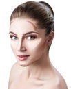 Woman with sample contouring and highlight makeup