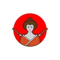 Woman samurai with two swords logo design vector graphic symbol icon sign illustration creative idea