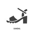 Woman sandal glyph icon. Vector illustration Royalty Free Stock Photo