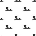 Woman sandals icon in black style isolated on white background. Shoes pattern stock vector illustration.