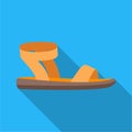 Woman sandals icon in flat style isolated on white background. Shoes symbol stock vector illustration.