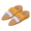 Woman sandals icon, isometric style